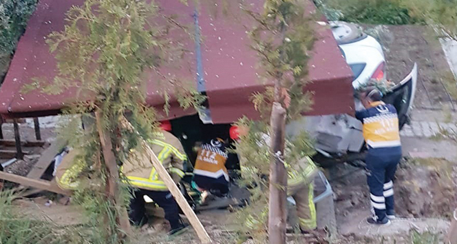 Araç hobi bahçesine daldı! Sürücü hayatını kaybetti