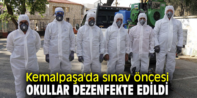 Kemalpaşa'da sınav öncesi okullar dezenfekte edildi
