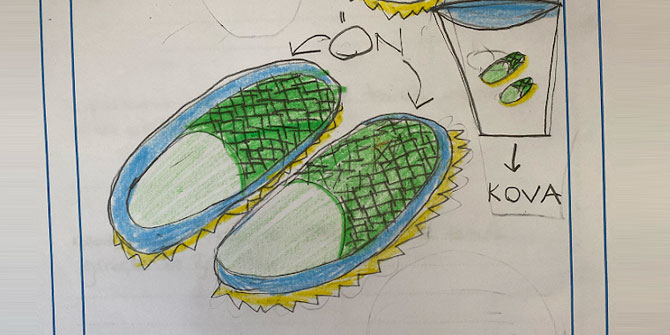 Minik mucitlerden temizlik yapan terlik!