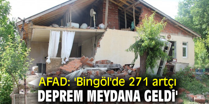 Bingöl'de 271 artçı deprem meydana geldi