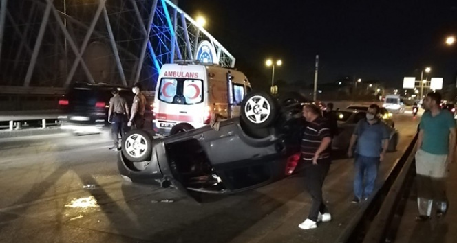 Otomobil kontrolden çıktı takla attı: 2 yaralı