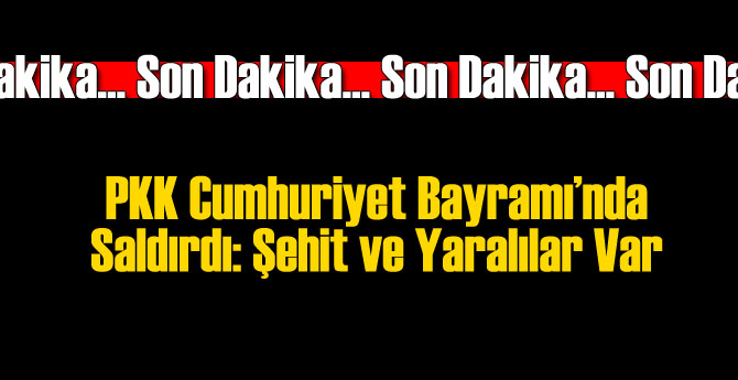 PKK 29 Ekim'de Saldırdı: Şehit ve Yaralılar Var