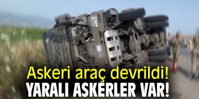 Askeri araç devrildi!