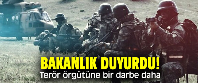 Bakanlık duyurdu! Terör örgütüne bir darbe daha