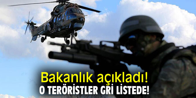 Bakanlık açıkladı! O teröristler gri listede!