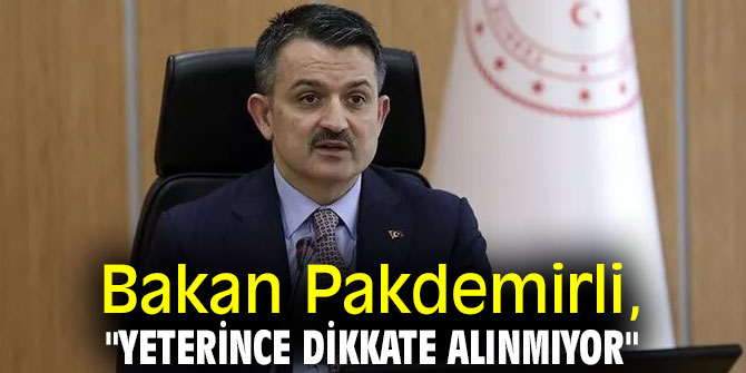 Bakan Pakdemirli, "Yeterince dikkate alınmıyor"