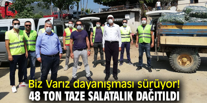 Biz Varız dayanışması sürüyor! 48 ton taze salatalık dağıtıldı