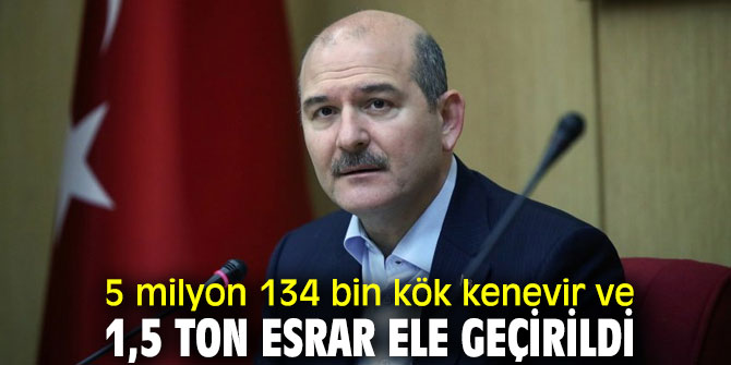 5 milyon 134 bin kök kenevir ve 1,5 ton esrar ele geçirildi