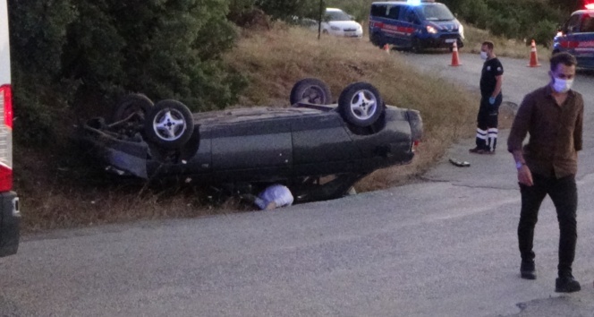 Araç takla attı! Canından oldu