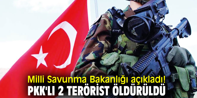  Milli Savunma Bakanlığı açıkladı! PKK'lı 2 terörist öldürüldü