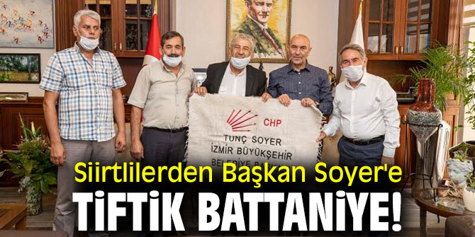 Siirtlilerden Başkan Soyer'e hediye!