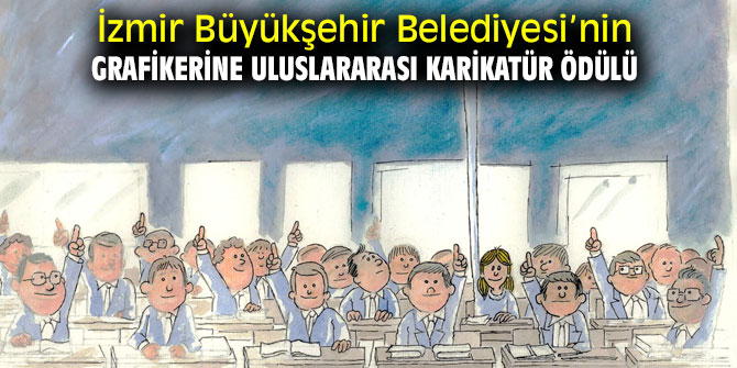 İzmir Büyükşehir Belediyesi’nin grafikerine uluslararası karikatür ödülü