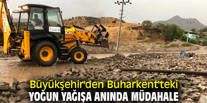 Buharkent'teki yoğun yağışa anında müdahale