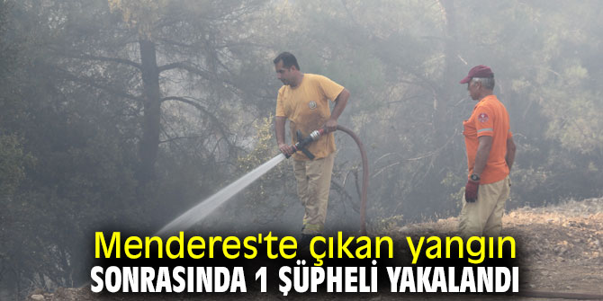 Menderes'te çıkan yangınla ilgili 1 şüpheli yakalandı
