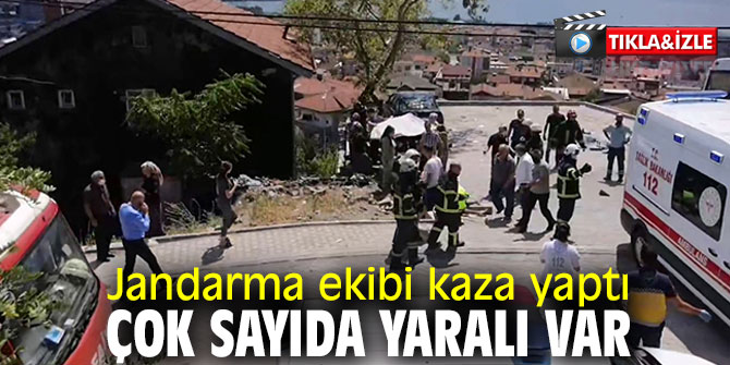 Jandarma ekibi kaza yaptı! Çok sayıda yaralı var