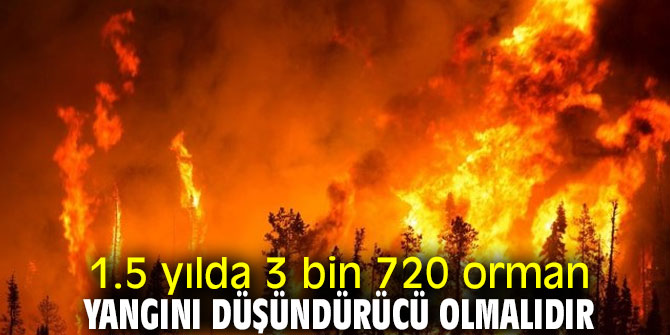 1.5 yılda 3 bin 720 orman yangını düşündürücü olmalıdır