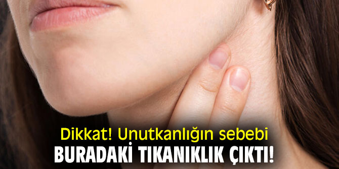 Unutkanlığın sebebi buradaki tıkanıklık çıktı!