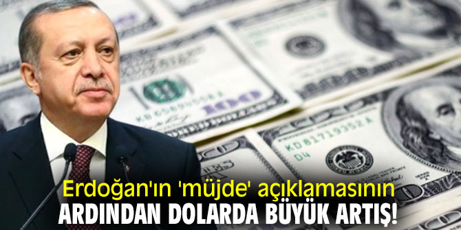 Erdoğan'ın 'müjde' açıklamasının ardından dolarda büyük artış!