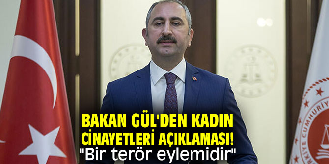 Bakan Gül'den Kadın cinayetlerine dair açıklama! "Bir terör eylemidir"