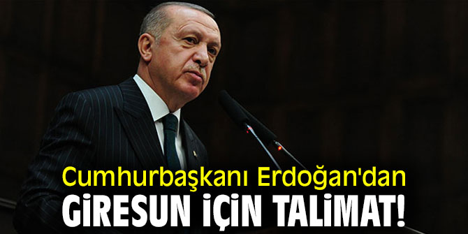 Cumhurbaşkanı Erdoğan'dan Giresun için talimat!