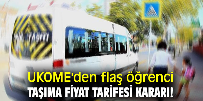 UKOME'den flaş öğrenci taşıma fiyat tarifesi kararı!