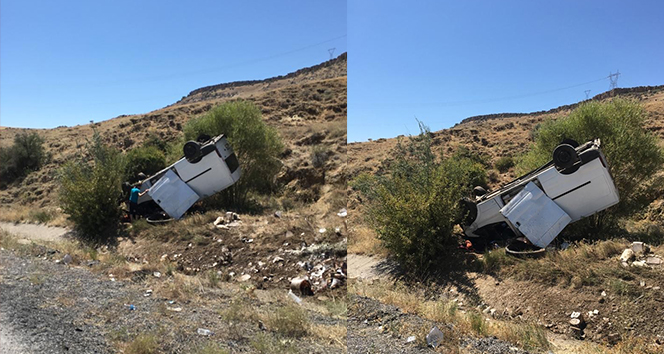 İçinde 10 kişi vardı! Şarampole takla attı