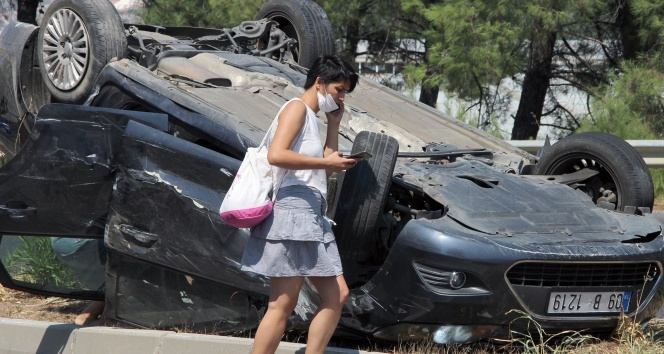 Takla atan araçtan mucize kurtuluş
