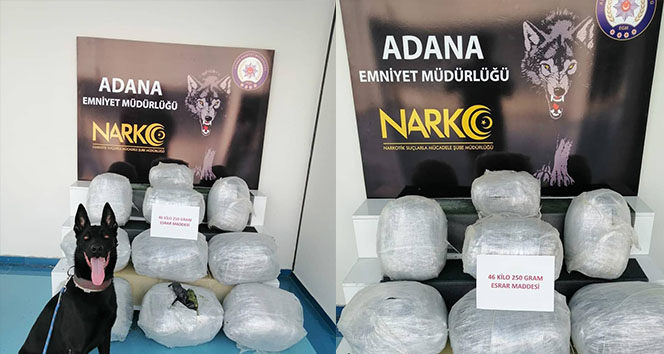 46 kilo 250 gram esrar ele geçirildi!