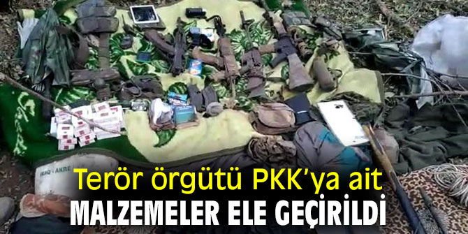 Terör örgütü PKK’ya ait malzemeler ele geçirildi