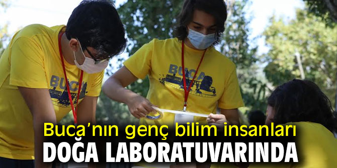 Genç bilim insanları doğa laboratuvarında   