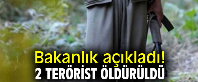 Bakanlık açıkladı! 2 terörist öldürüldü