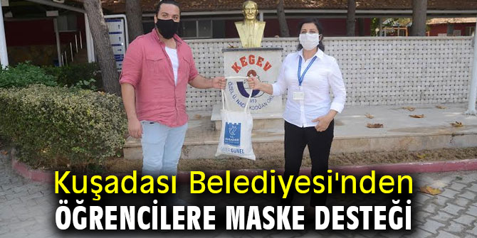 Kuşadası Belediyesi'nden öğrencilere maske desteği