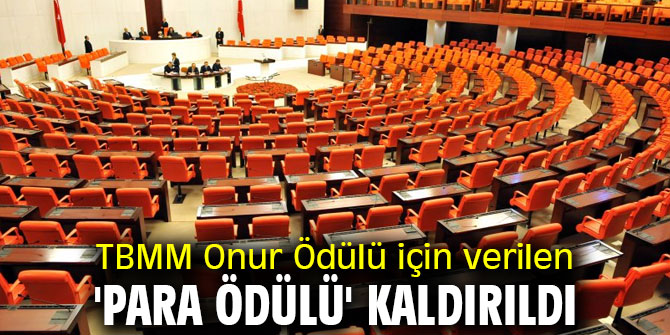 TBMM'de 'para ödülü' kaldırıldı