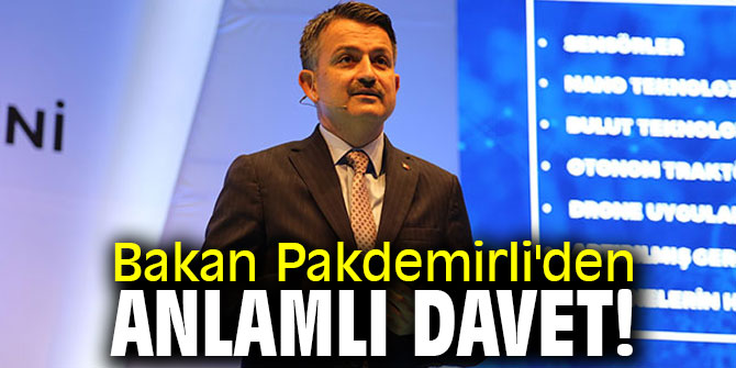 Bakan Pakdemirli'den anlamlı davet!