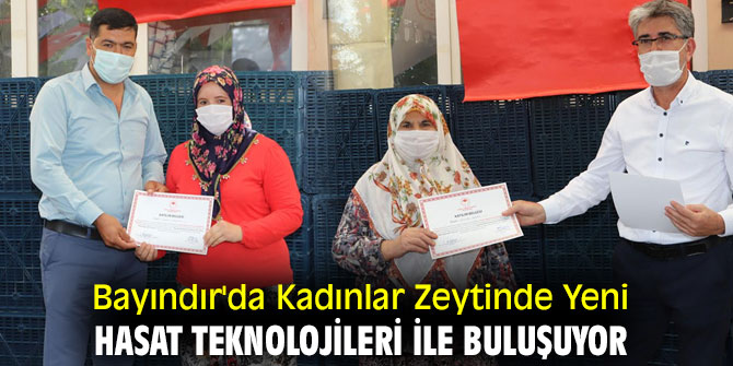 Bayındır'da Kadınlar Zeytinde Yeni Hasat Teknolojileri ile Buluşuyor