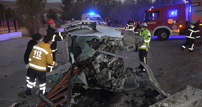 Korkunç kazada 1 ölü, 2 ağır yaralı