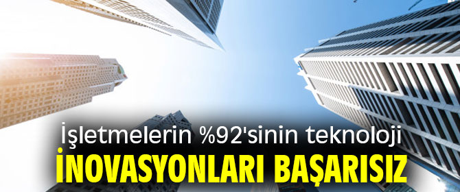 İşletmelerin %92'sinin teknoloji inovasyonları başarısız
