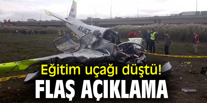 Eğitim uçağı düştü! Flaş açıklama!