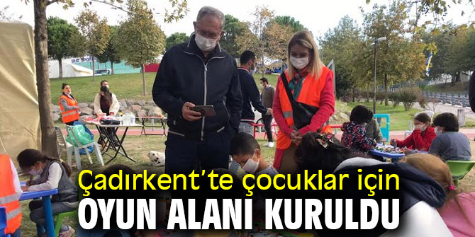 Afet bölgesinde çocuklar için oyun alanı kuruldu