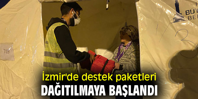 İzmir'de destek paketleri dağıtılıyor