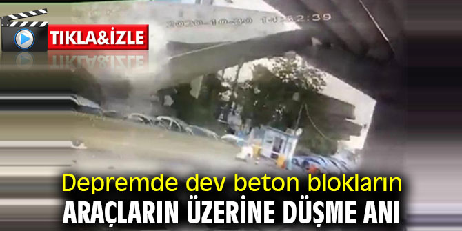 Dev beton bloklar araçların üzerine böyle düştü!
