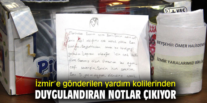 Yardım kolilerinden duygulandıran notlar!