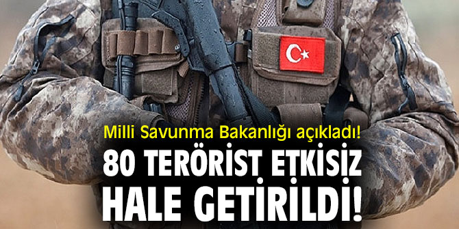 Milli Savunma Bakanlığı açıkladı! 80 terörist etkisiz hale getirildi!