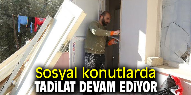 Sosyal konutlarda tadilat devam ediyor