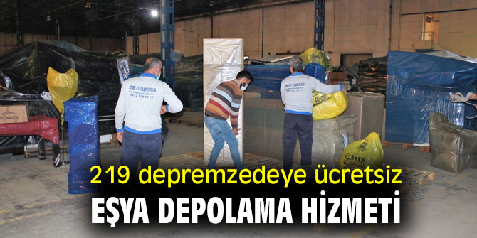 İzmir'de 219 depremzedeye ücretsiz eşya depolama hizmeti