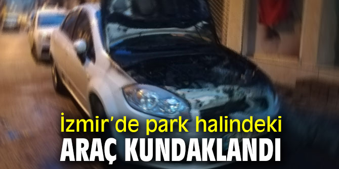Park halindeki aracı kimliği belirsiz bir kişi kundakladı