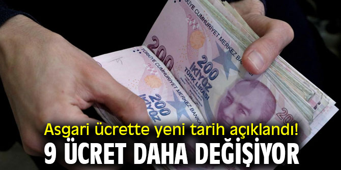 9 ücret daha değişiyor!