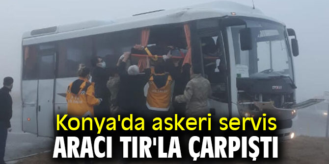 Askeri servis aracı TIR'la çarpıştı! 8 yaralı