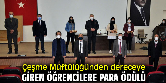 Çeşme Müftülüğünden dereceye giren öğrencilere ödül
