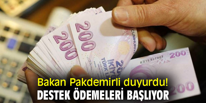 Bakan Pakdemirli duyurdu! Destek ödemeleri başlıyor